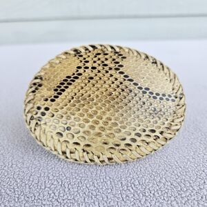 VTG Snakeskin Leather Belt Buckle Western Southern Cream Oval